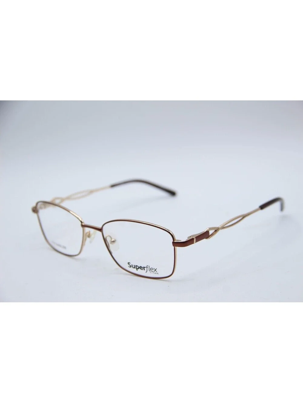 Superflex Sf-1098T C.2 Brown Gold Authentic Eyeglasses 53-17